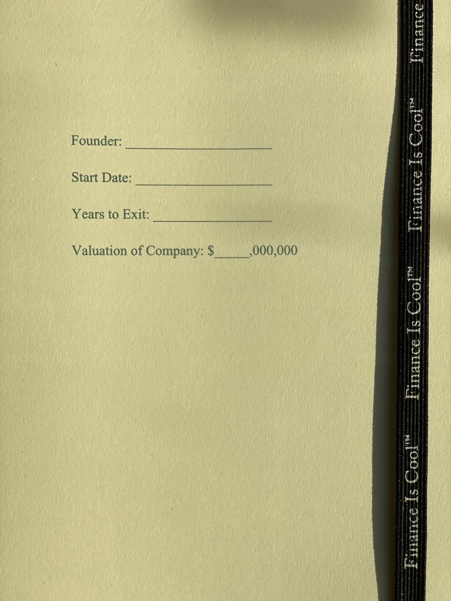 Startup Ideas Notebook - Finance Is Cool